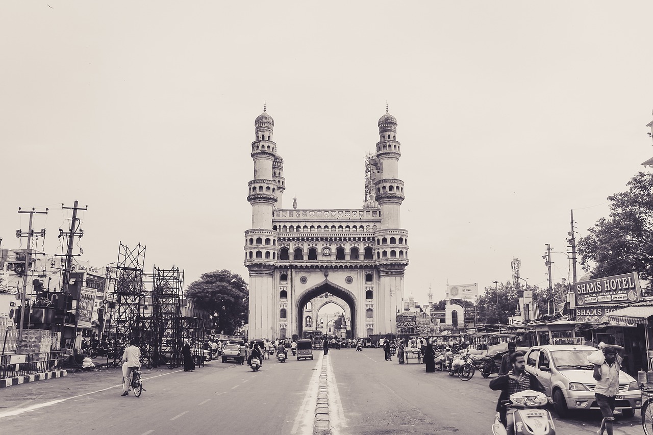 Hyderabad Charminar and crematorium