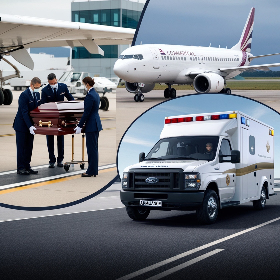 Representation of dead body transportation by air and road in India