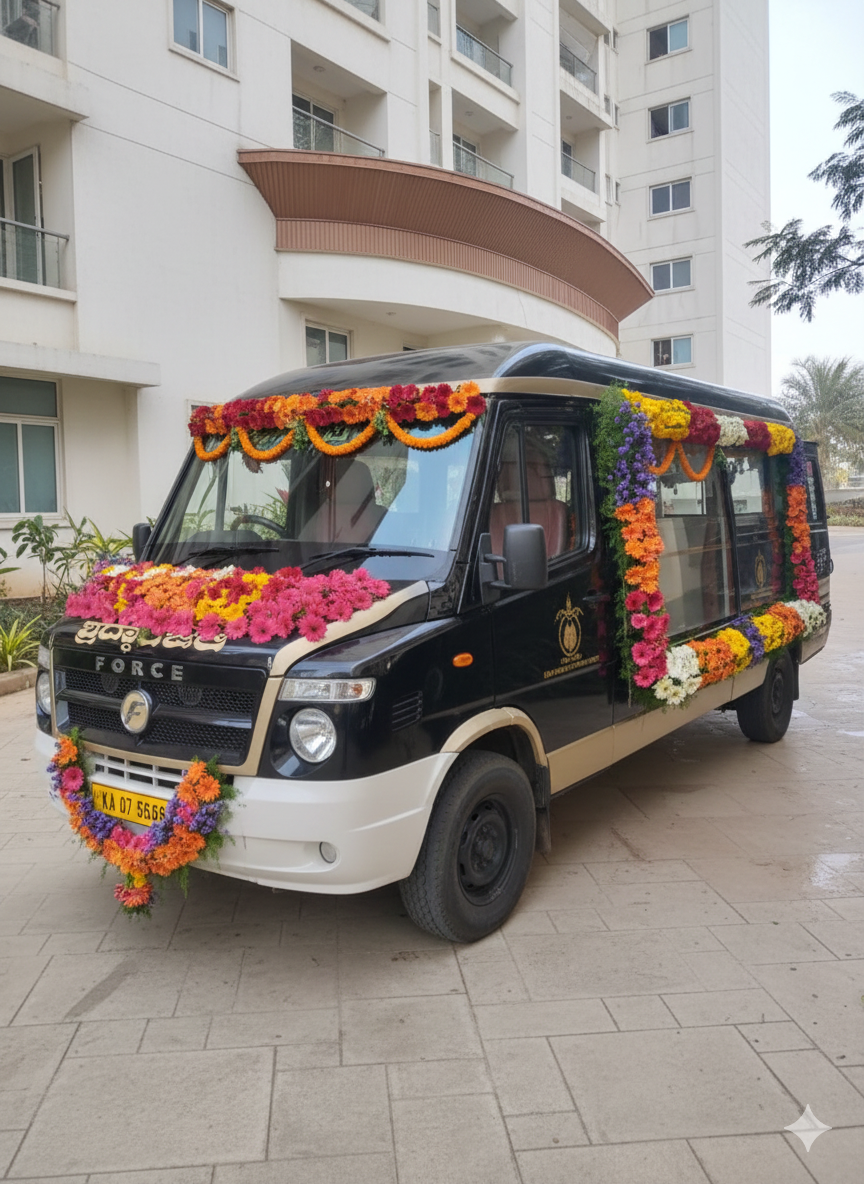 Hearse van for overnight dead body transport by road