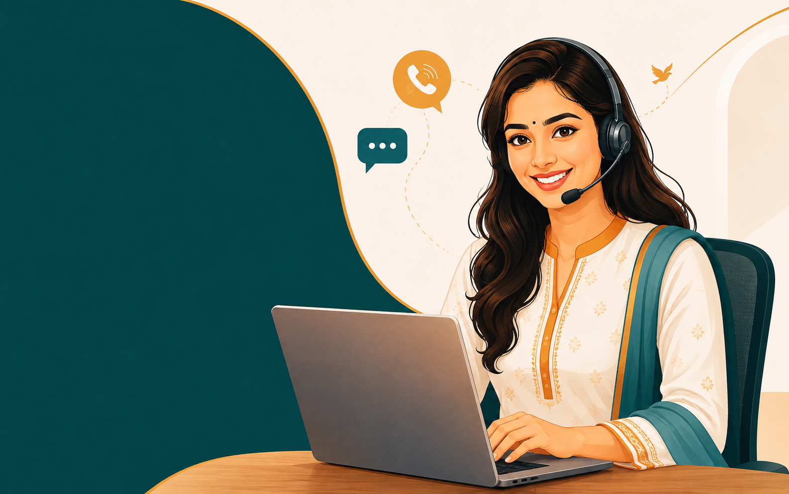 Swargayatraa 24/7 funeral support call illustration representing immediate guidance from the first phone call