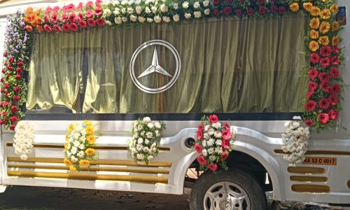 Special Glass Hearse Van for Procession and with funeral services Floral Decorations