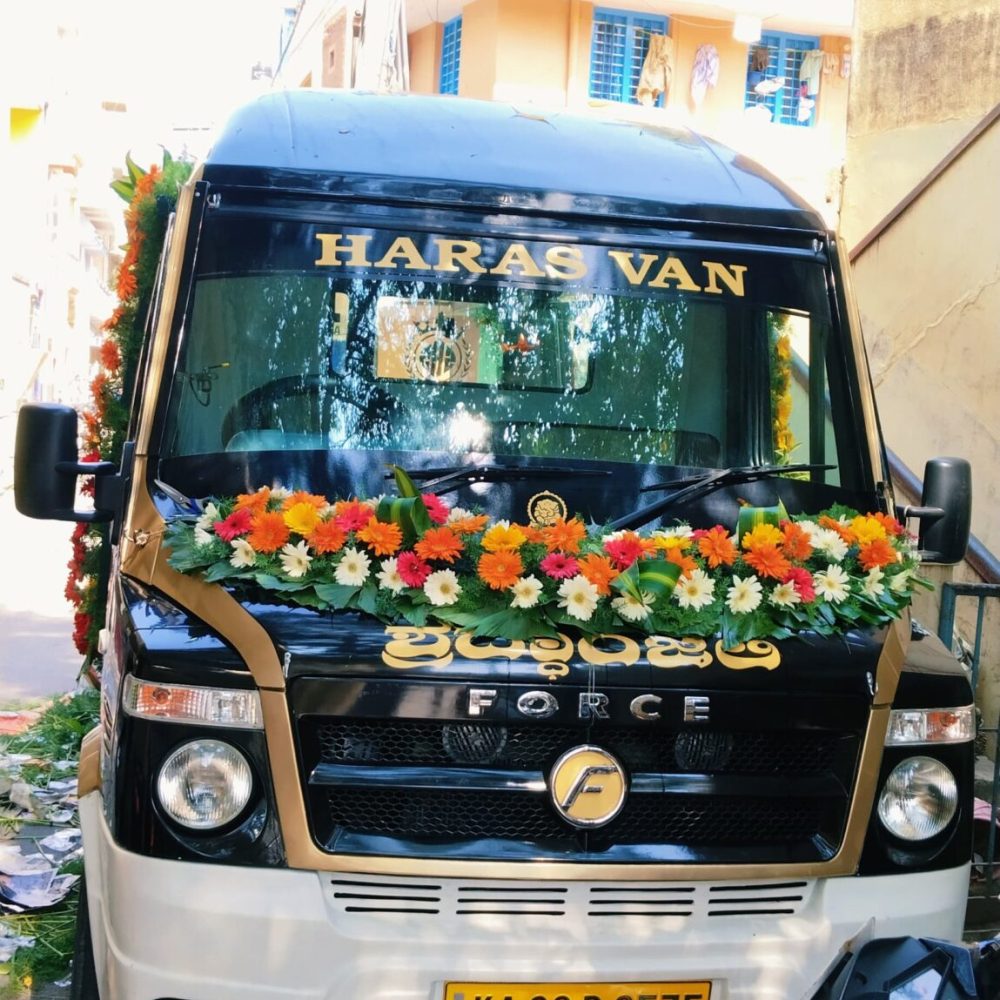 Hearse Van for funeral services in Bangalore front profile